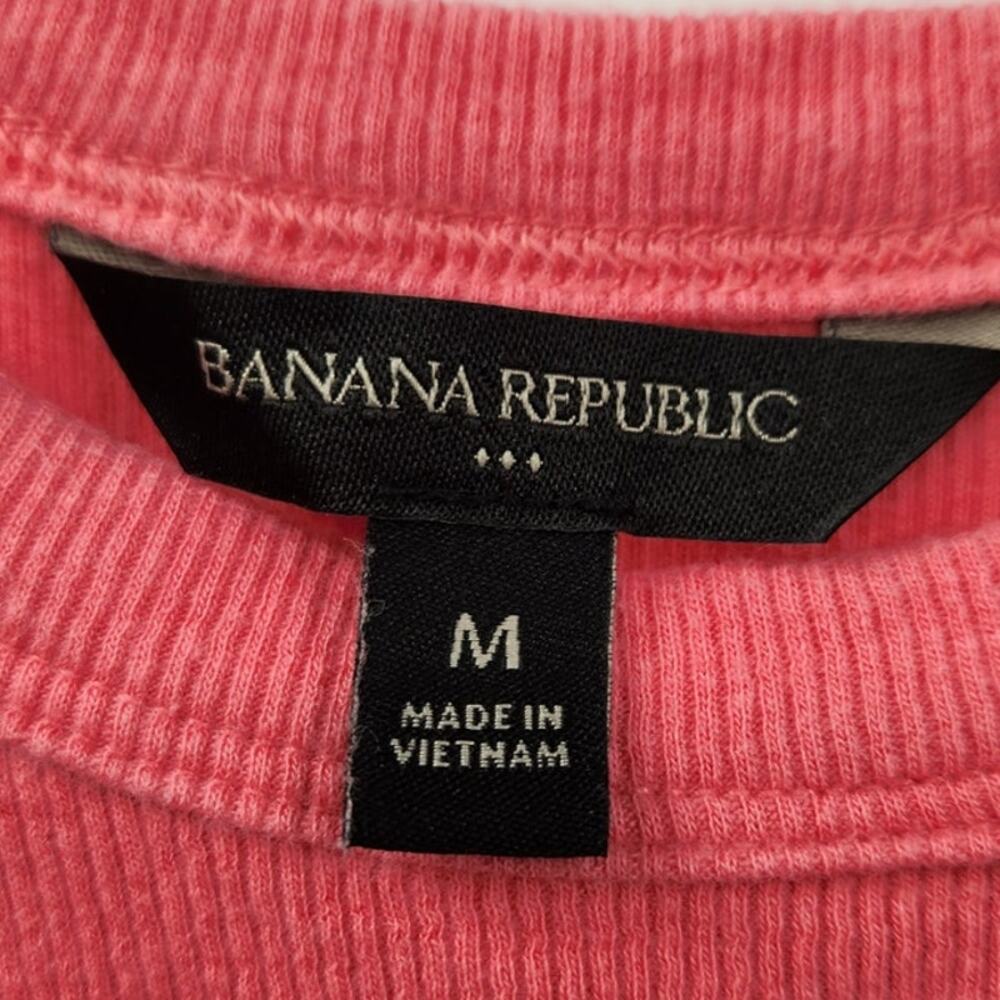 BANANA REPUBLIC Pink Ribbed Sleeveless Cropped Tank Top Womens Size Medium M - Picture 3 of 4